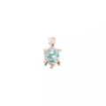 Zinc alloy turtle pendant detail view, cute blue white enamel turtle charm for necklace key chain. - 14# Light Blue Turtle