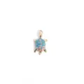 Cute turtle metal charm pendant zinc alloy colorful enamel DIY jewelry making necklace keychain - 11# Blue and Pink Polka Dot Turtle