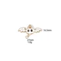 Close-up of cute devil cat enamel metal charm pendant with black and white details. - 11# White Bat