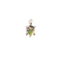 Detailed view of a zinc alloy colorful turtle pendant, perfect for DIY necklaces and keychains. - 6# Green Turtle