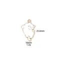 Gold metal cat charm DIY pendant accessory, cute animal shape for necklace keychain making - 13# Twisted Cat [White]