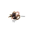 Detailopname van Halloween duivel zwarte kat metalen geemailleerde bedel hanger voor DIY sieraden. - 3# Zwarte scepter kat