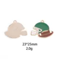 Pendentif en alliage émaillé casque de football et ballon, accessoire bijoux 23x25mm - Pendentif Casque et Ballon