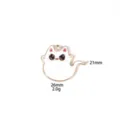 DIY devil cat enamel metal charm pendant accessory detail view showing size and dimensions. - 15# White Ghost Cat