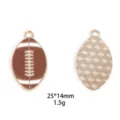 Bruin geëmailleerd football metalen hanger bedel voor ketting armband sieraden maken accessoires - Voetbal Hanger