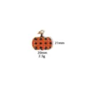 Thanksgiving pumpkin charm pendant, zinc alloy orange black plaid enamel DIY jewelry accessory. - Black and Orange Pumpkin