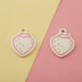 DIY enamel strawberry heart charms alloy pendant for bracelet keychain jewelry making - 9# Pink Line Strawberry