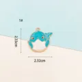 DIY schattig tekenfilm dier emaille walvis bedel hanger voor armband sleutelhanger - Dolfijn
