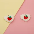 Heart-shaped strawberry alloy DIY charm variant, red and white enamel pendant for jewelry making. - 11# Heart Strawberry