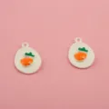 DIY alloy fruit charm pendants, cute enamel carrot or peach design for handmade bracelet keychain. - 13# Carrot