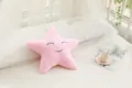 Cute pink star plush pillow, soft stuffed cushion for sofa or children bedroom decor. - Pink Star