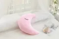 Pink crescent moon plush pillow cute sleeping moon cushion for kids room sofa bed decor - Pink Moon