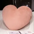 Coussin en peluche rose en forme de coeur doux velours de vison mignon déco chambre douillet. - 11x13cm / Cœur Rose