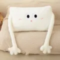 Coussin long en peluche blanche avec bras, oreiller de dossier de dessin anime pour canape. - 60CM / Blanc