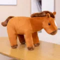 Mignon cheval marron peluche simulation poney animal en peluche oreiller doux cadeau pour enfants. - 60CM / Marron