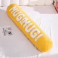 Yellow cylindrical hug pillow, long bolster for bed, soft plush leg-pillowing cushion. - Small (95x20cm) / Yellow