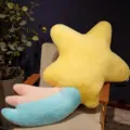 Coussin peluche étoile jaune, joli oreiller canapé queue arc-en-ciel pour décoration intérieure. - S / Étoile de Vœux