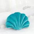 Cuscino in peluche con conchiglia in velluto verde acqua, morbido cuscino decorativo letto. - Verde