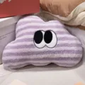 Oreiller en peluche nuage rayé violet avec grands yeux, coussin doux et mignon pour canapé lit. - Nuage lavande 50*35cm