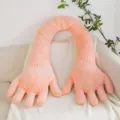 Oreiller de corps en peluche forme de main rose coussin creatif doux pour canape lit - Rose / Petit 80cm