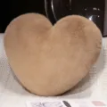 Nordic style soft heart shaped plush pillow, cozy faux fur cushion for bedroom and sofa decor. - Khaki Heart