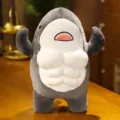 Creative funny muscular shark plush toy soft doll cute boyfriend pillow for girls bedroom decor - Grey Shark Plush Toy / Small 45cm, 0.38kg