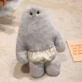 Mignonne drôle poupée en peluche grise avec short blanc amovible peluche créative cadeau drôle - 28cm / Gris