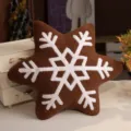 Coussin en peluche flocon de neige de Noël marron coussin étoile doux cadeau de fête - Pendentif de 20cm / Coussin flocon de neige classique - Café
