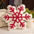 Oreiller en peluche flocon de neige de Noël coussin de vacances doux déco d'hiver - Pendentif de 20cm / Coussin flocon de neige hexagonal - Blanc