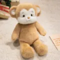 Cute brown plush toy sitting doll fluffy animal ornament lovely gift for girls desk decor - Monkey