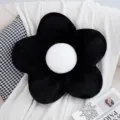 Zwart bloem vormig pluche kussen zacht madeliefje sierkussen voor bank bed gezellige kamer decor - Zwarte bloem - wit hart