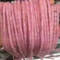 Close-up detail of 4x7mm natural pink agate tube beads for DIY jewelry bracelet making - 4*7mm (About 38cm Per Strand) / Pink Jade