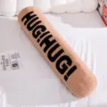 Soft cylindrical hug bolster pillow for bed, cozy fleece long body pillow for side sleeping. - Small (95x20cm) / Brown