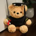 Schattige pluche knuffelbeer met afstudeerhoed en toga als perfect studentencadeau. - Tan