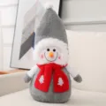 Peluche bonhomme de neige de Noel avec bonnet gris et echarpe rouge jouet poupee mignonne - 40CM / Gris