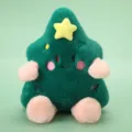 Green Christmas tree plush toy with pink hands and feet, soft stuffed doll gift. - Christmas Tree / 23cm