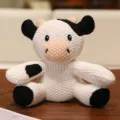 Peluche mucca uncinetto fatto a mano nero e bianco dolce animale imbottito bambino - Bambola a mucca / 25cm