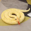 Peluche serpent python simule animal en peluche realiste doux accessoire farce deco - 200cm / Jaune