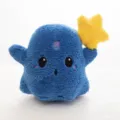 Adorable peluche fantôme bleu tenant une étoile jaune, poupée douce pour Halloween et cadeaux. - 12cm / Bleu