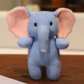 Peluche elefante blu all'uncinetto fatto a mano simpatico animale di peluche regalo bimbo - Bambola Elefante / 23cm
