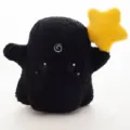 Black ghost plush toy with yellow star cute Halloween doll spooky stuffed gift - Black