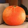 Oreiller en peluche mignon orange créatif coussin de fruit rond doux pour canapé - Orange