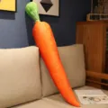 Grand oreiller en peluche carotte, coussin de légume orange mignon pour canapé et déco - Carotte