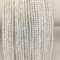 Close-up view of 4mm white shell round beads strands for DIY jewelry making supplies - 3mm (Approx 38cm Strand) / White Shell Pearl