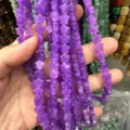 Macro view of purple star-shaped natural agate beads for jewelry making diy - 8mm (Approx 56 Beads Per Strand) / Purple Jade