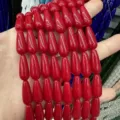 Cuentas de cristal en forma de gota rojas 10x20mm para fabricación de joyas DIY - Rojo