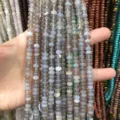 Close-up of 4x6mm grey translucent agate abacus beads for DIY jewelry making accessories - Abacus Bead Style / 4*6mm (Approx. 90 Pieces/Pack) / Grey Agate