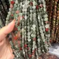 Close-up of 8mm star-shaped natural stone beads for DIY jewelry making - 8mm (Approx 56 Beads Per Strand) / Dragon Blood Stone