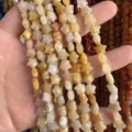 Macro view of 8mm star-shaped yellow natural stone beads for DIY jewelry making accessories - 8mm (Approx. 55 Pieces/Strand) / Natural Topaz
