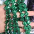 12mm Malachite style green stone clover beads for DIY jewelry making - Approx 17 Pieces Per Strand / Peacock Turquoise